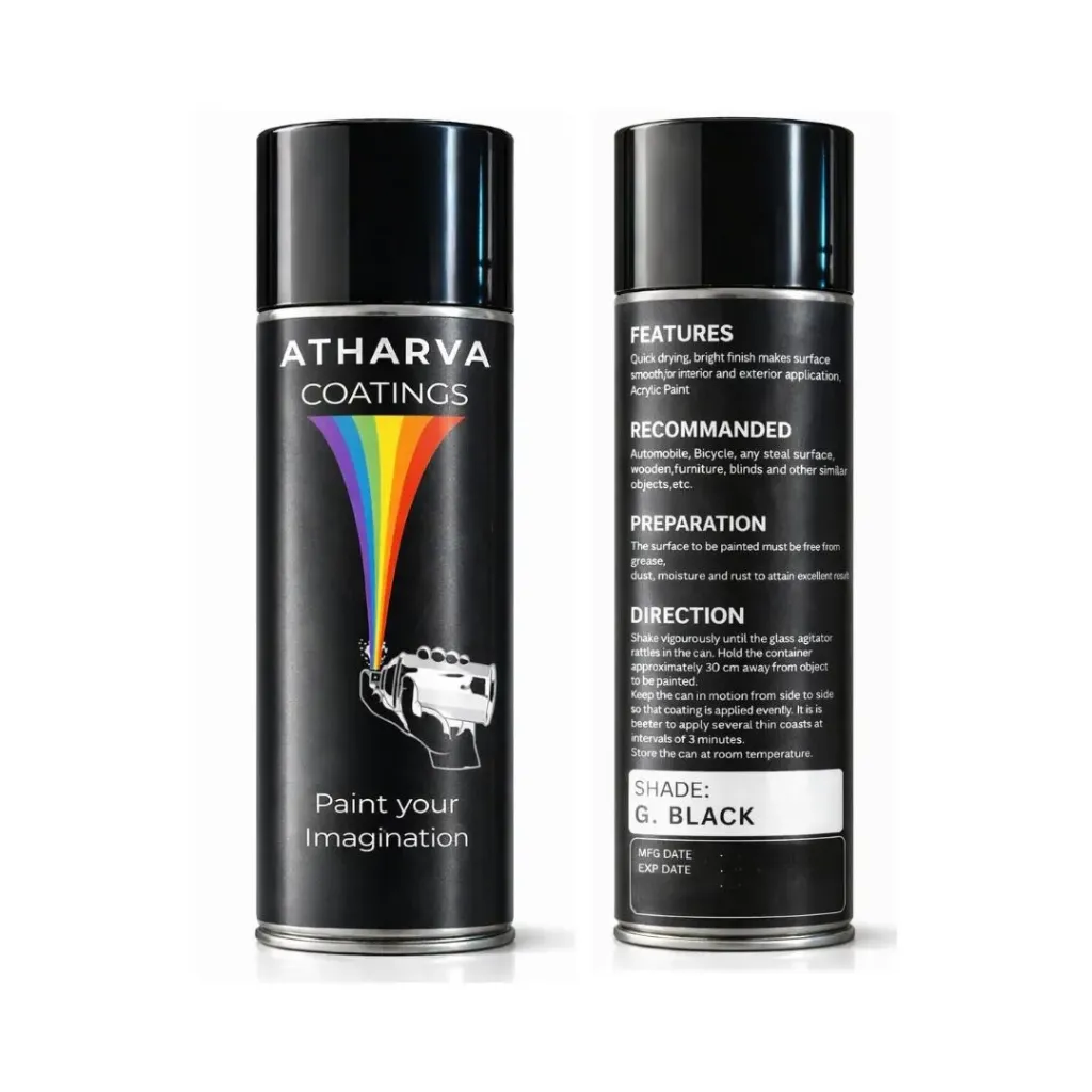 Atharva Spray Paint – Gloss Black (400ml)